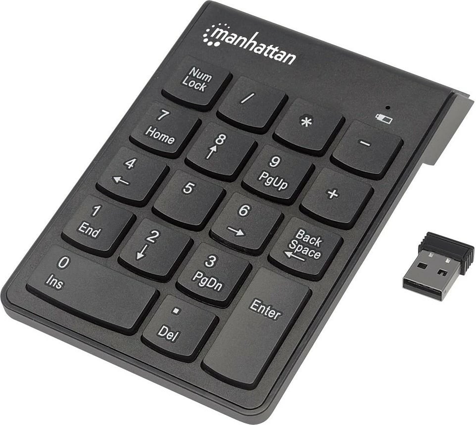 Tastierë numerike wireless Manhattan 178846, 18 taste, e zezë