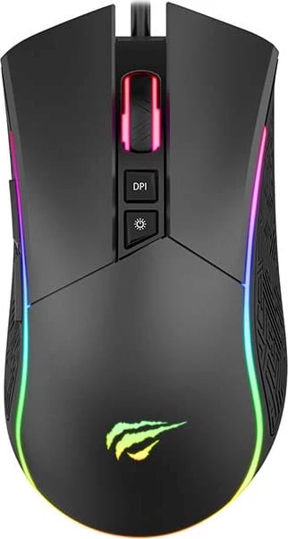 Maus gaming Havit GAMENOTE MS1001S, me tela, RGB, deri 4800 DPI, argjendtë