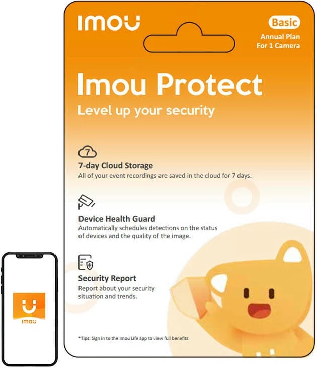 Kartelë dhuratë IMOU Protect Basic, Abonim vjetor për 1 kamerë