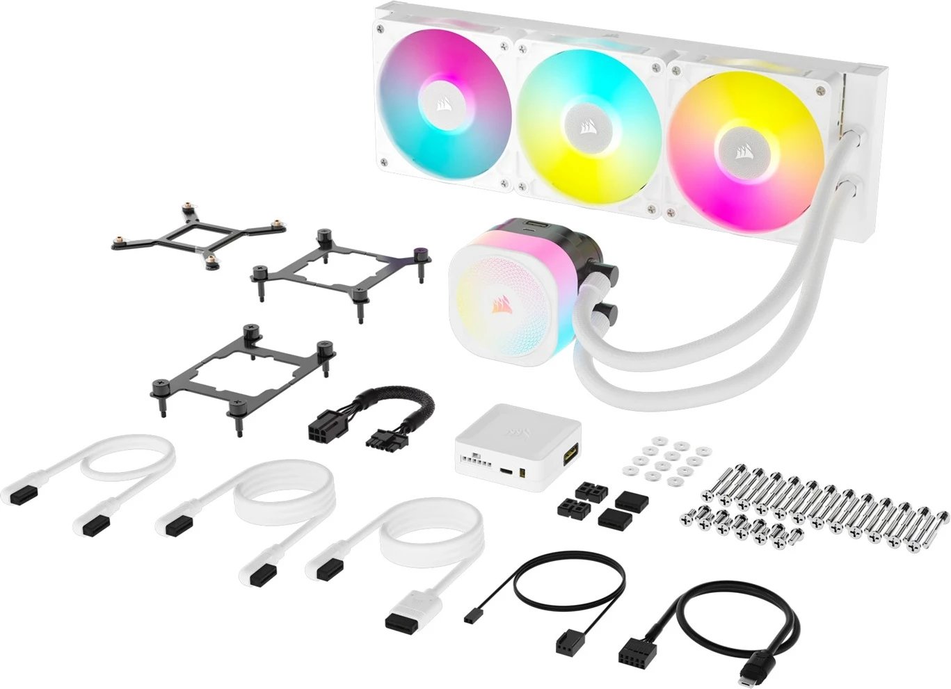 Ftohës uji Corsair iCUE LINK TITAN RX RGB, 12 cm, i bardhë