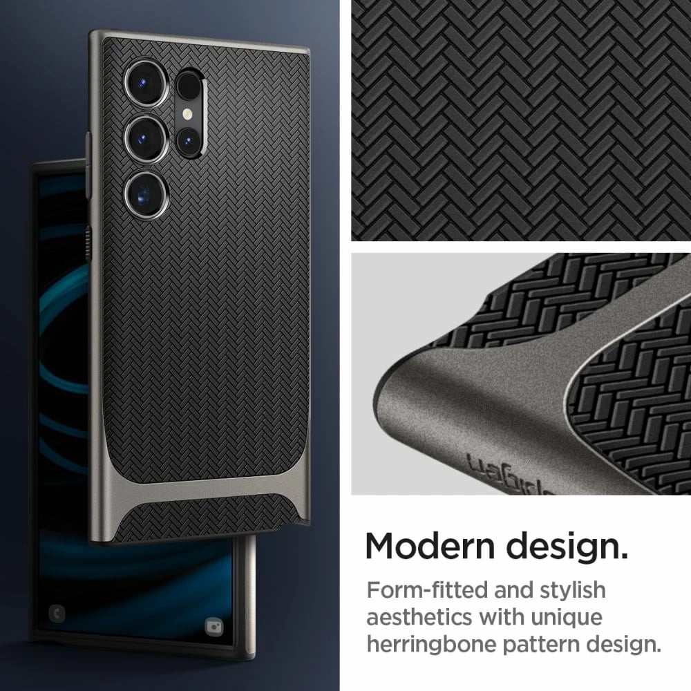 Mbështjellës Spigen Neo Hybrid për Samsung Galaxy S24 Ultra, Gri metalik