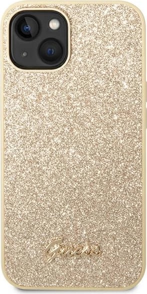 Mbështjellës Guess GUHCP14SHGGSHD për iPhone 14 6.1", hardcase, Glitter Script, ari