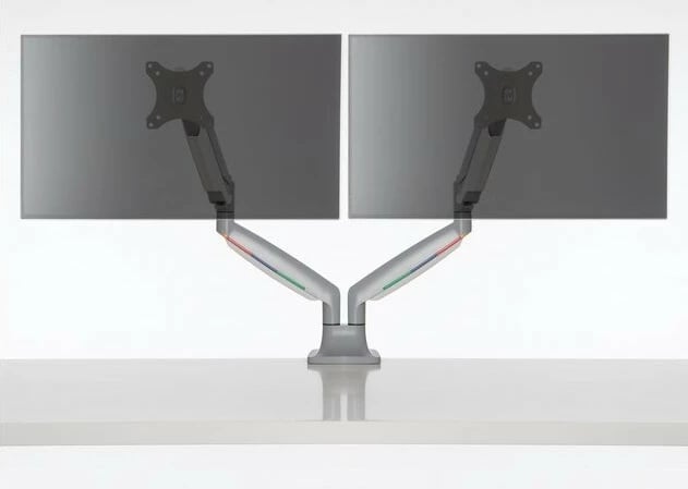 Krah monitori i dyfishtë Kensington One-Touch, 13-32", rregullim lartësie, argjendtë