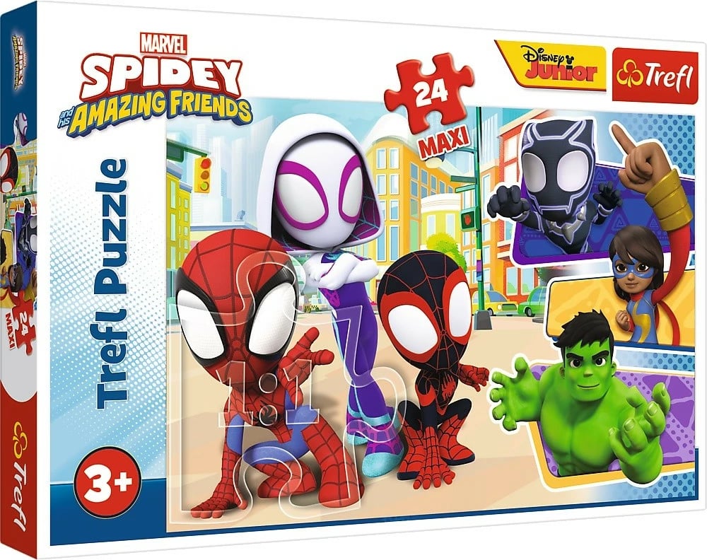 Puzzle Trefl Spidey and Friends, 24 pjesë, 60x40cm, për fëmijë