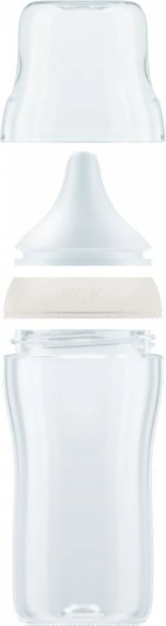 biberon NUK Perfect Match Temperature Control 260 ml, silikon anti-kolik Size M (3m+), gri