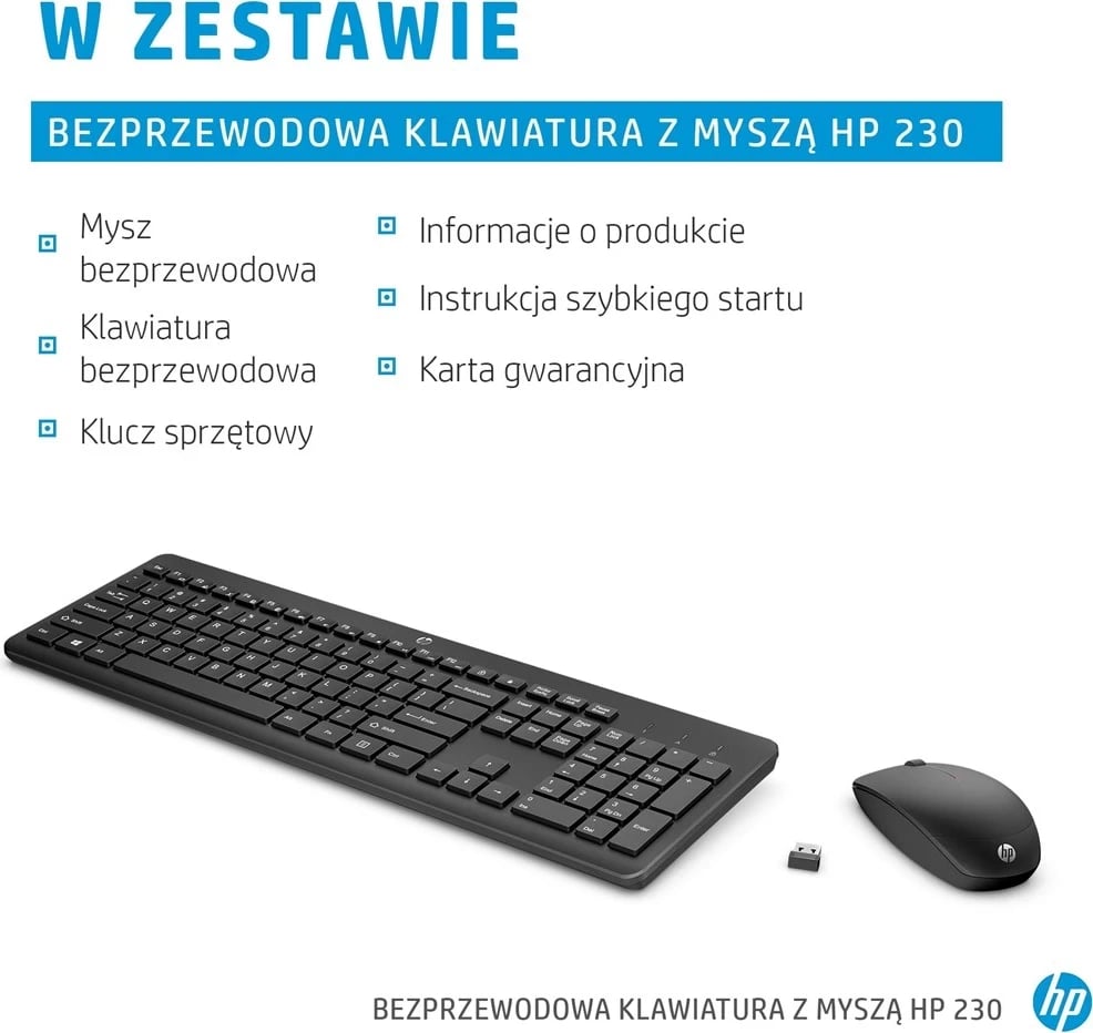 Maus dhe Tastaturë Wireless HP 230, e Zezë Maus dhe Tastaturë Wireless HP 230, e Zezë