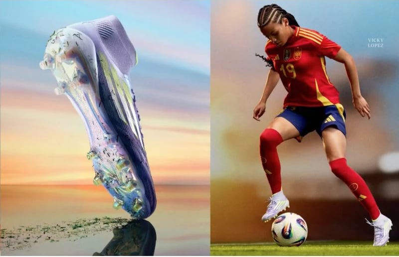 Atlete futbolli adidas për femra, vjollcë