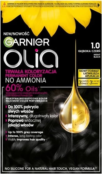 Ngjyrë për flokë Garnier Olia 1.0 e zezë e thellë femra