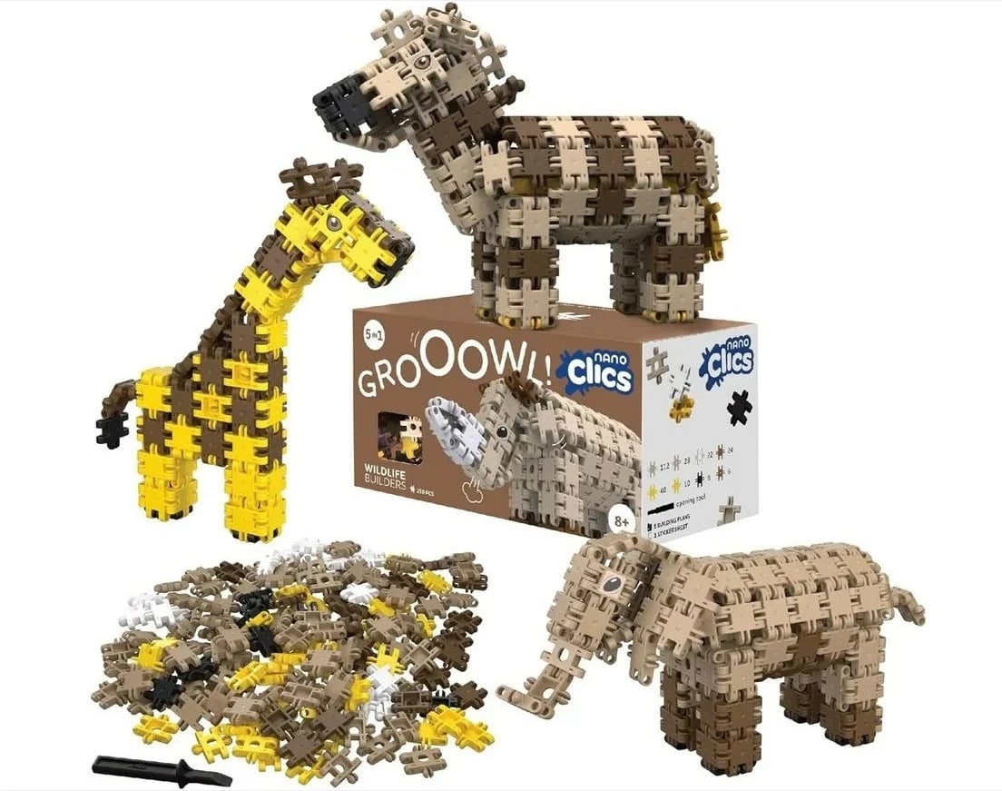 Lodra ndërtuese Nano Clics Wildlife Builders 250 pjesë