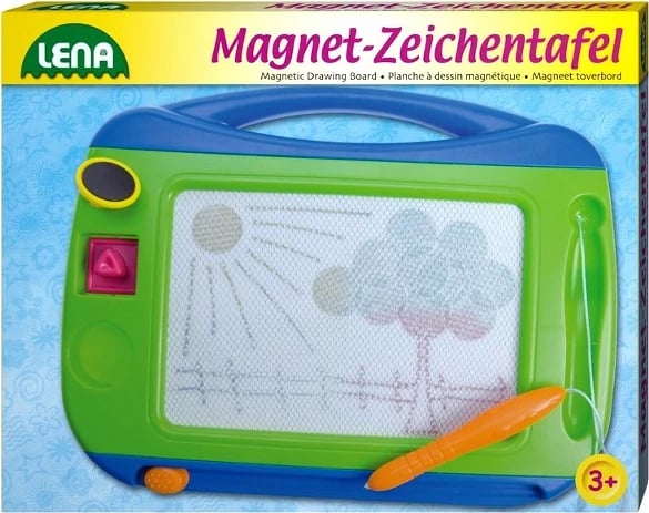 Tabelë magnetike për vizatim Lena 32 cm, shumëngjyrëshe, me stilolaps dhe vula
