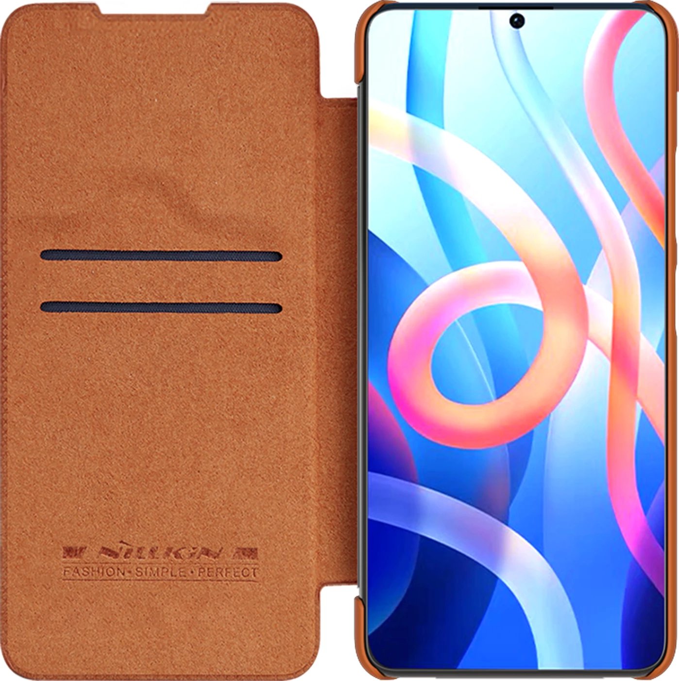 Mbështjellës Nillkin Qin Case për Xiaomi Redmi Note 11T 5G / Note 11S 5G / Note 11 5G (China) / Poco M4 Pro 5G, kafe Mbështjellës Nillkin Qin Case për Xiaomi Redmi Note 11T 5G / Note 11S 5G / Note 11 5G (China) / Poco M4 Pro 5G, kafe