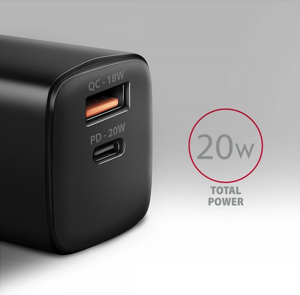 Karikues muri AXAGON ACU-PQ20, 20W, 2 porta (USB-C PD + USB-A QC), i zi