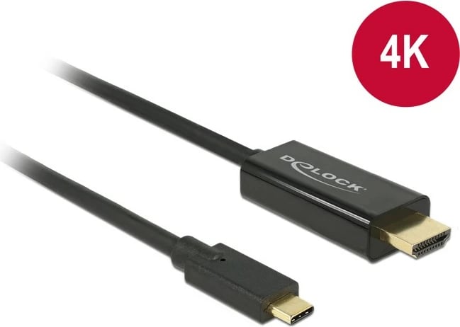 Kabllo DeLOCK 85258, 1 m, USB Type-C, HDMI, Gold