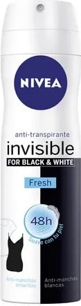 Deodorant spray unisex Nivea Invisible White and Black Fresh 200ml