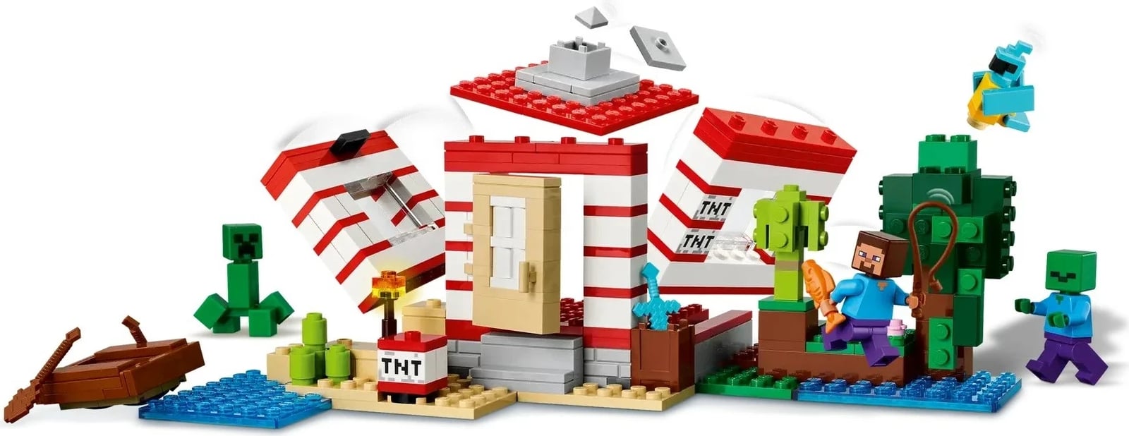 Set LEGO Minecraft 21275 The TNT Jungle House, 287 pjesë