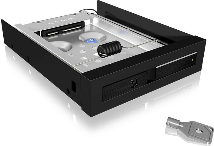 Kasë ICY BOX IB-2217ASTS, 3.5", për 2.5" SATA SSD/HDD, alumini, e zezë