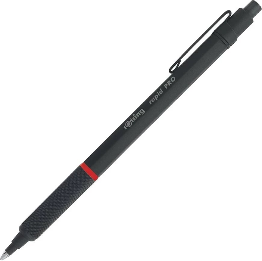 Stilolaps Rotring 1904442, i zi, me klip dhe mekanizëm tërheqës