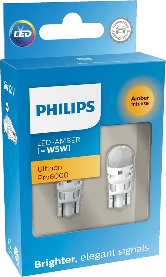 Llamba sinjalizuese LED Philips Ultinon Pro6000, 12V, komplet 2 copë, Amber