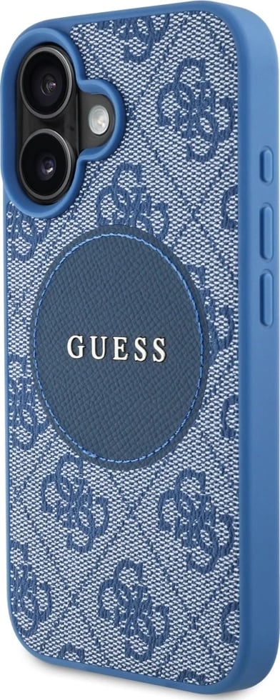 Mbështjellës Guess 4G Circle Classic Logo MagSafe për iPhone 16, Kaltër