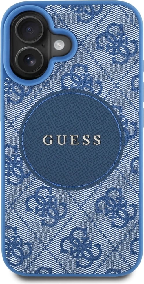 Mbështjellës Guess 4G Circle Classic Logo MagSafe për iPhone 16, Kaltër