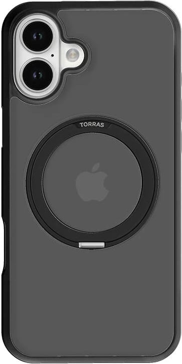 Mbështjellës Torras Ostand Pro për iPhone 16, i zi