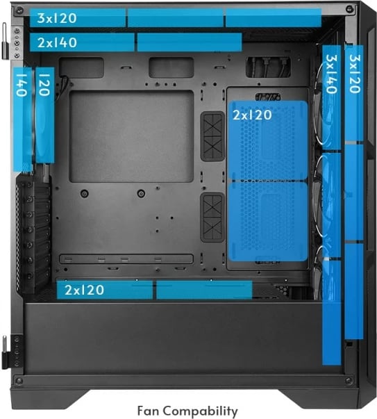 Kasë Chieftec APEX GA-01B-TG-OP, Big Tower, ARGB, Tempered Glass, E zezë