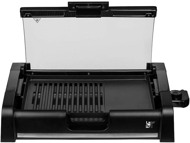 Grill elektrik Lafe GRL-003, 1650 W, pllakë jo-ngjitëse, i zi, me kapak