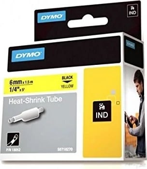 Tub ngjitës DYMO RhinoPRO për etiketa, 6 mm x 1.5 m, D1, Ngjyrë e zezë dhe e verdhë