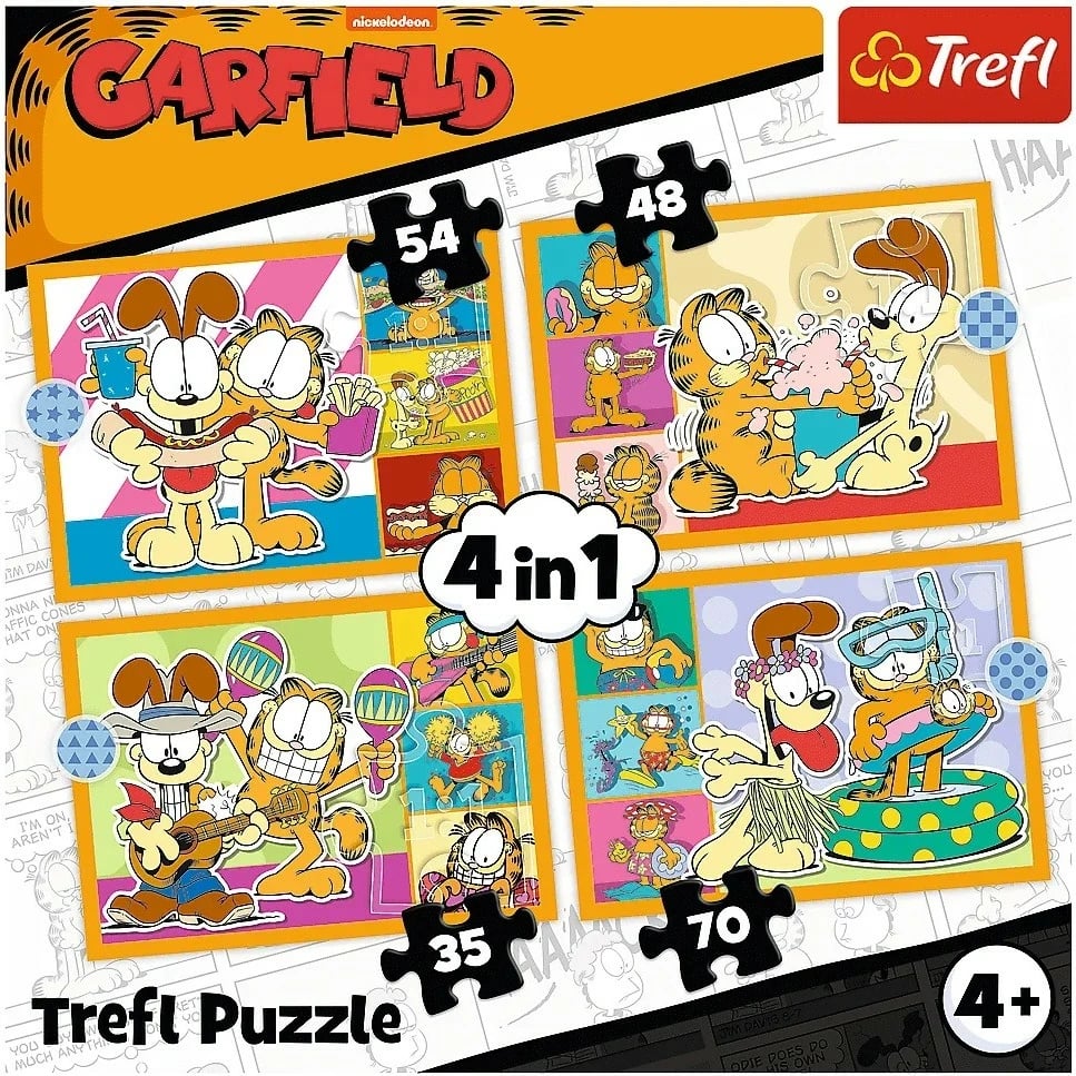 Puzzle 4n1 Trefl Garfield loves lasagna, 207 pjesë, për fëmijë