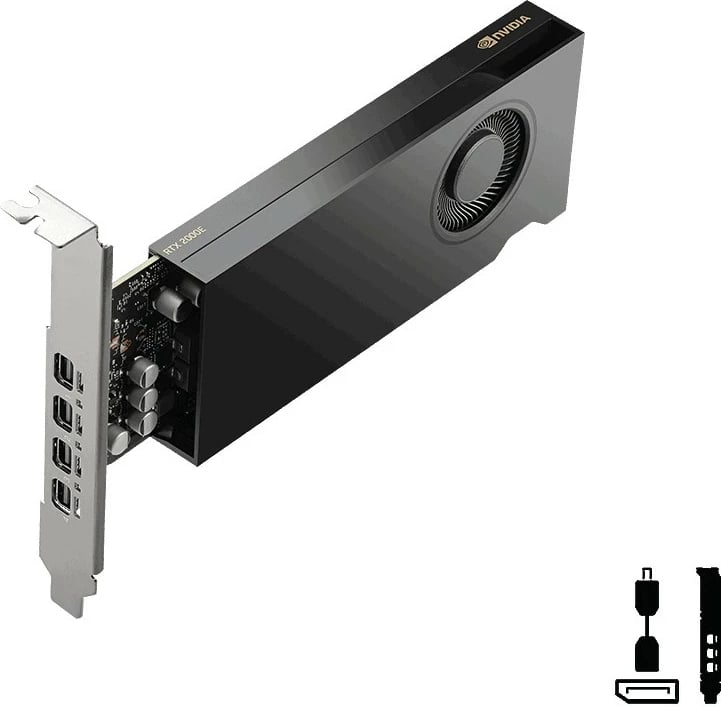 Kartelë grafike PNY Quadro RTX 2000E ADA, 16GB GDDR6, 4x mini DisplayPort, e zezë