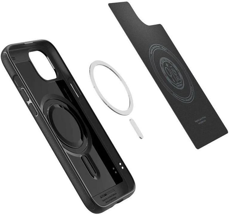 Mbështjellës Spigen Mag Armor MagSafe për iPhone 15, e zezë mat