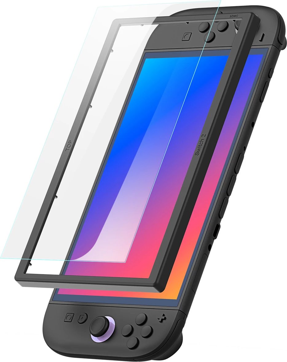 Mbrojtës ekrani xham i kalitur, Dux Ducis, HD për Nintendo Switch 2, 9H, 92% transparencë, kornizë instalimi