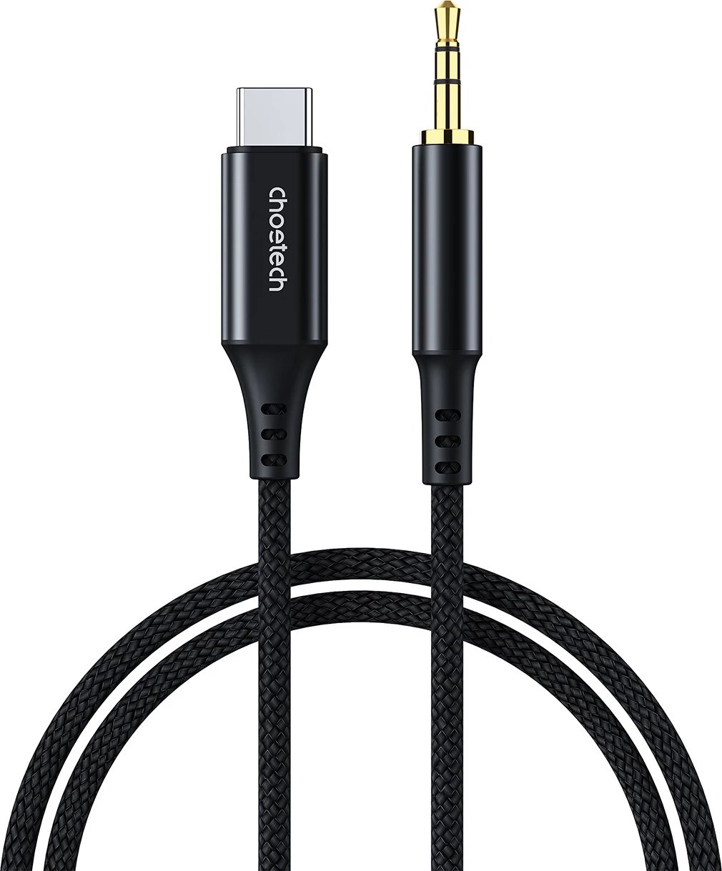 Kabllo audio Choetech AUX006, USB-C në mini jack 3.5mm, 1m, e zezë