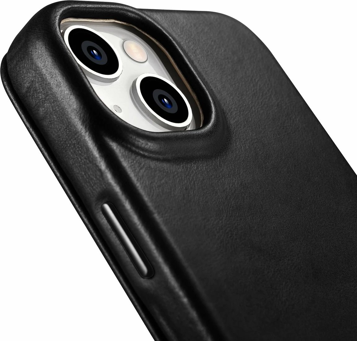 Mbështjellës iCarer Oil Wax Premium Leather Folio për iPhone 14 Plus, MagSafe, i zi Mbështjellës iCarer Oil Wax Premium Leather Folio për iPhone 14 Plus, MagSafe, i zi