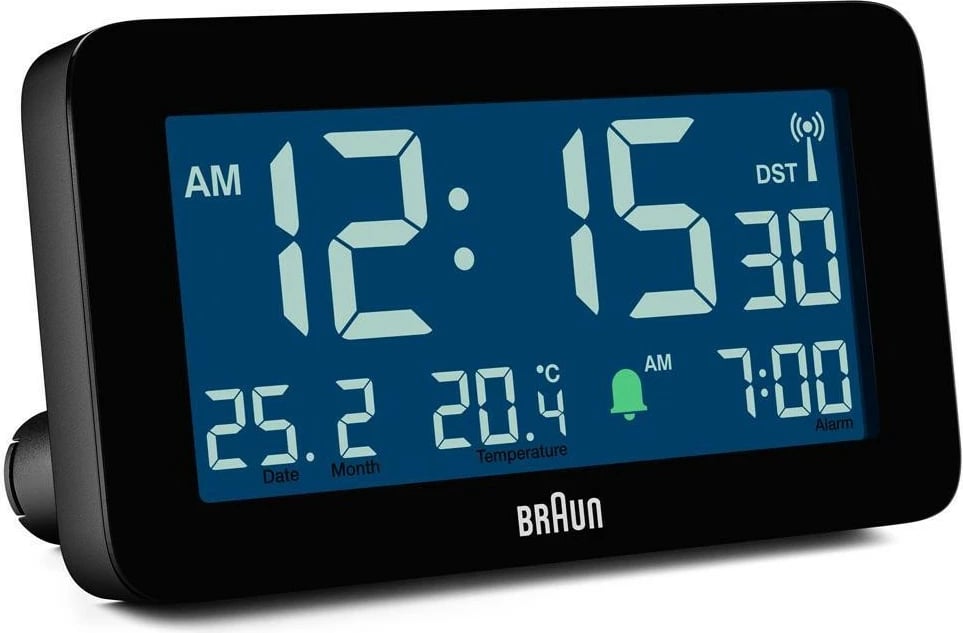 Orë alarmi Braun BC10 DCF-B, digjitale, e zezë