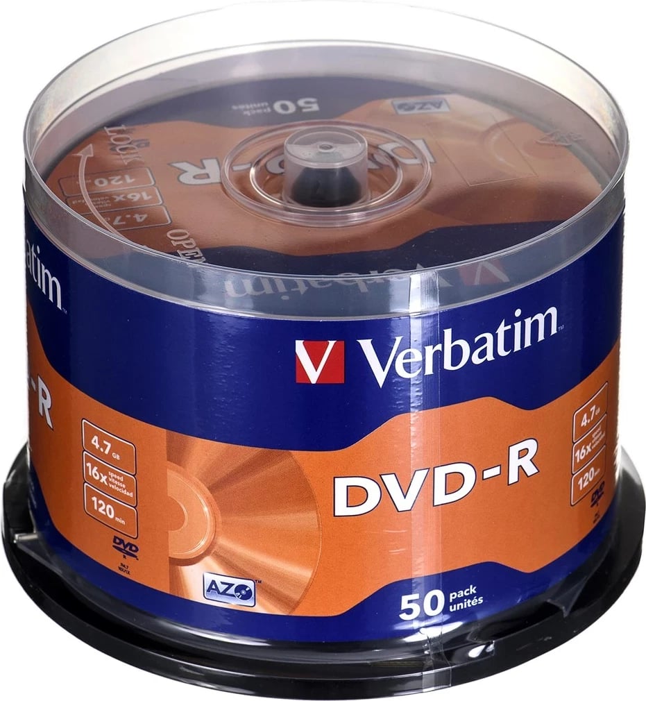 DVD-R Verbatim 4.7GB 16X, 50 copë