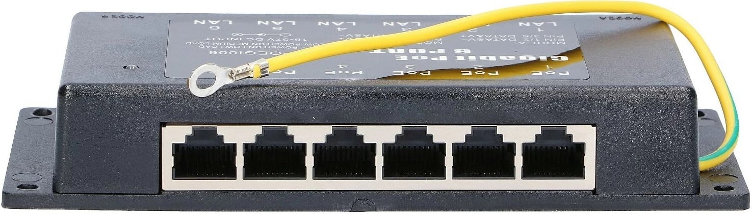 PoE Injector Extralink 6 Porta, Gigabit, i Zi