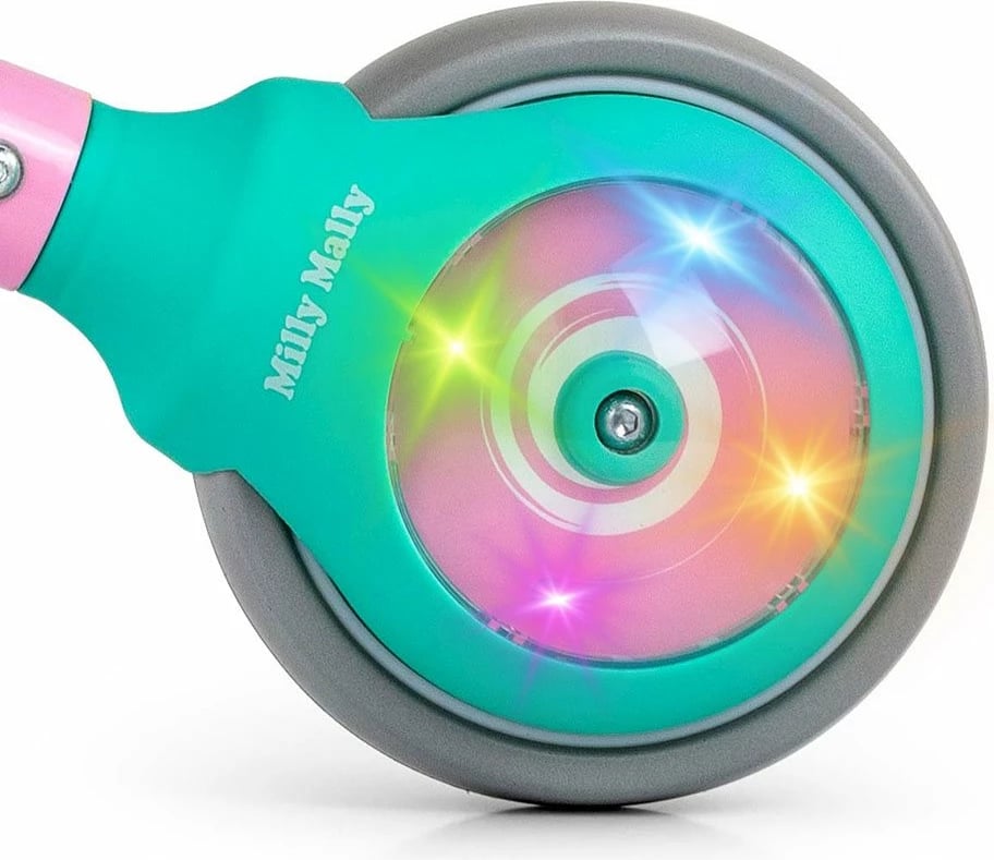 skuter fëmijësh Milly Mally Micro Plus Cat 6" rrota me drita, rrota dyshe, sedile e butë, 18-36 muaj, 25 kg max, rozë