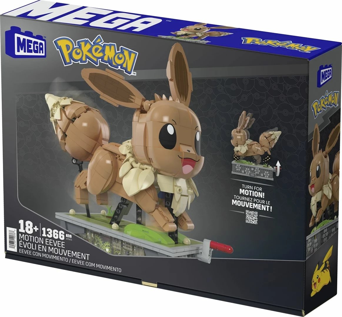 Set ndërtimi MEGA Pokémon Showcase Motion Eevee, Multikolor