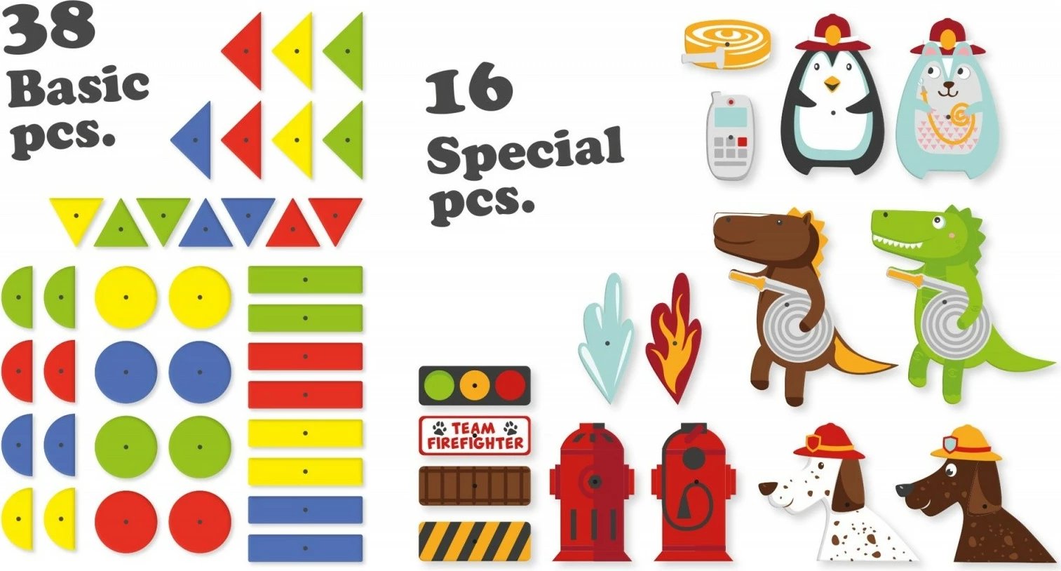 Set lodrash krijuese Lena Clinker Fire Brigade, 54 pjesë, shumëngjyrëshe Set lodrash krijuese Lena Clinker Fire Brigade, 54 pjesë, shumëngjyrëshe