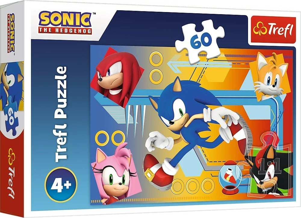 Puzzle Trefl Sonic the Hedgehog, 60 pjesë, 33x22cm, për fëmijë