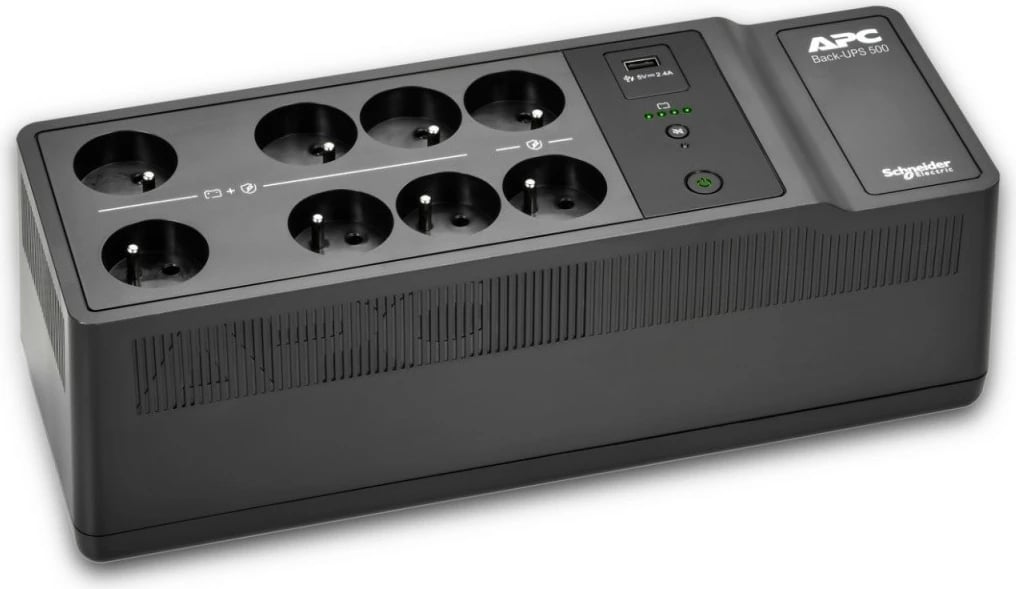 UPS APC BE500G2-FR Back-UPS, 500VA, 8 dalje, USB, e zezë
