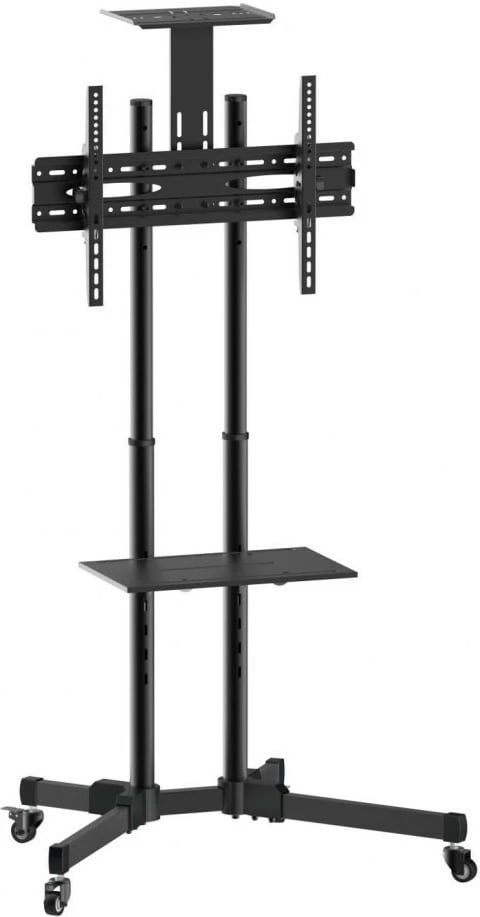 Stojak mobil për TV Techly ICA-TR16T, 37-70 inç, 50kg, dy rafte, i zi