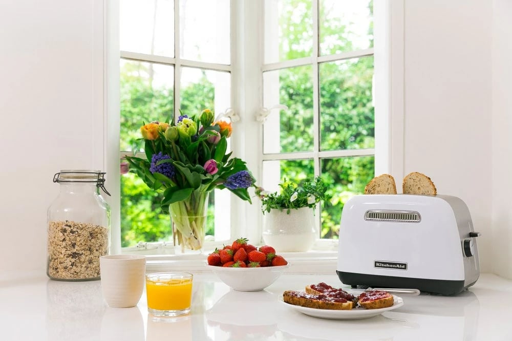 Toaster KitchenAid 5KMT2115EWH, 2 feta, 1100 W, Inox, Bardhë