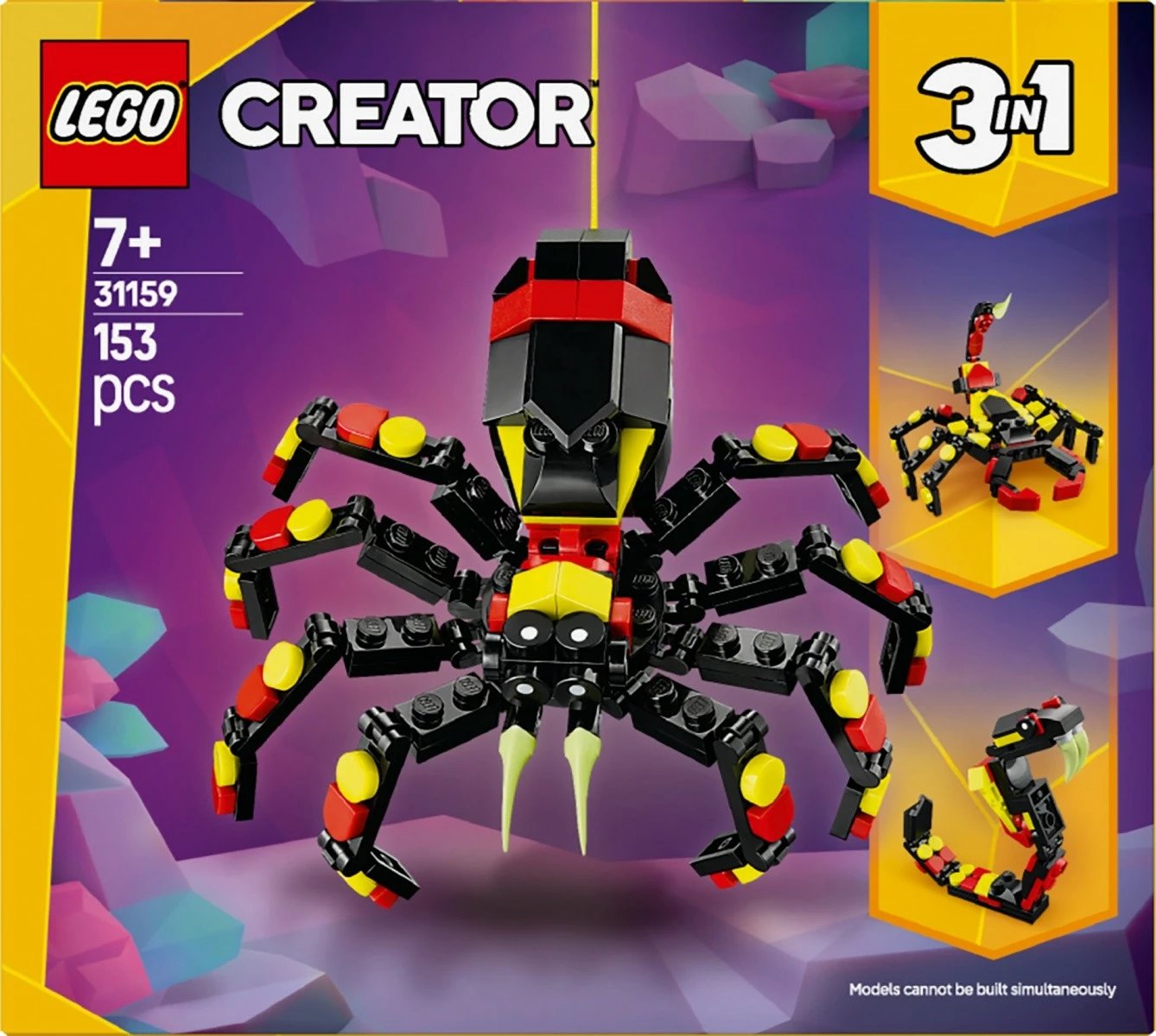Set LEGO Creator 3-in-1 31159 Wild Animals: Amazing Spider, 153 pjesë, plastikë