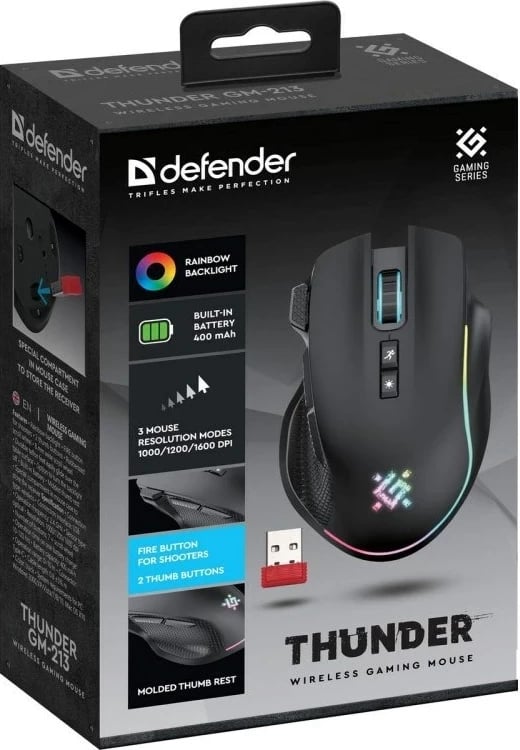 Maus Defender GM-213 Thunder RF 1600dpi 8P, i zi