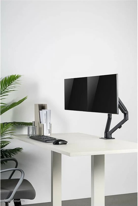 Mbajtës tavoline për dy monitorë Neomounts FPMA-D650DBLACK, 17-27", i zi