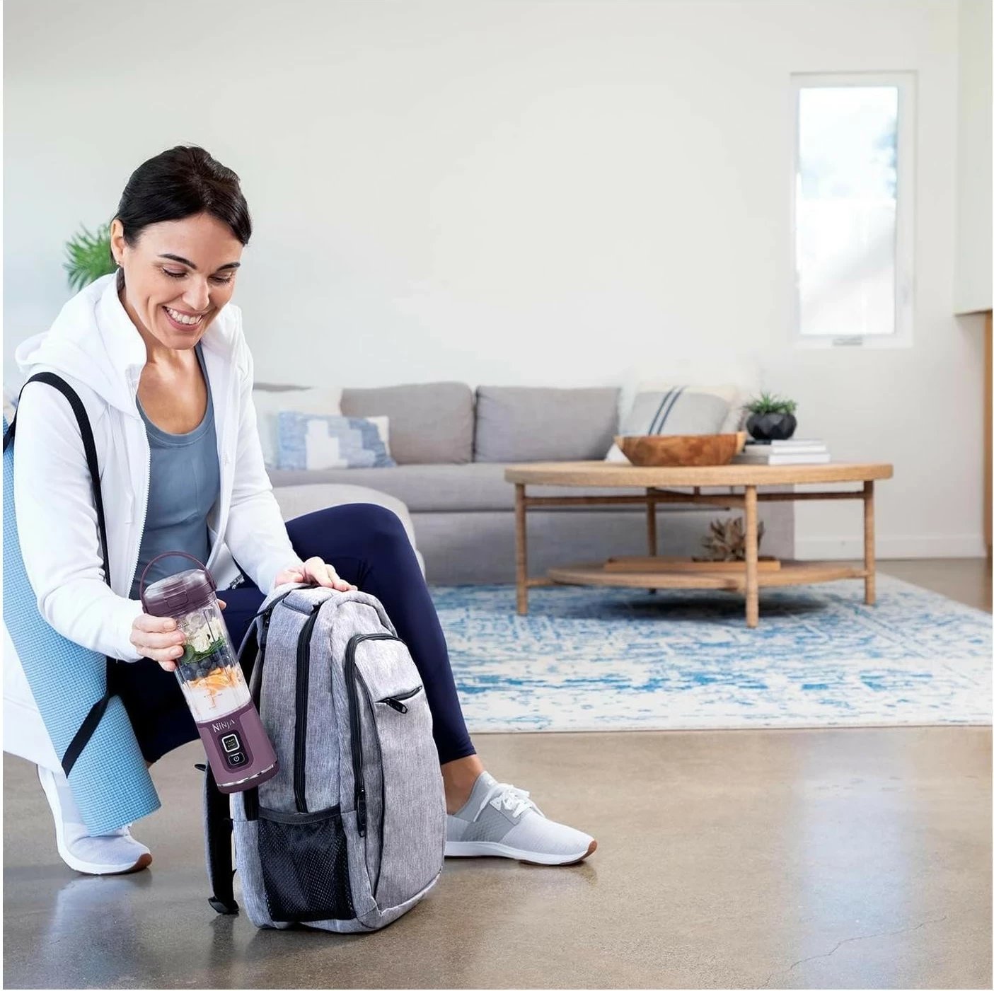 Blender portabil Ninja BC151, 0.53L, USB-C, fiolet