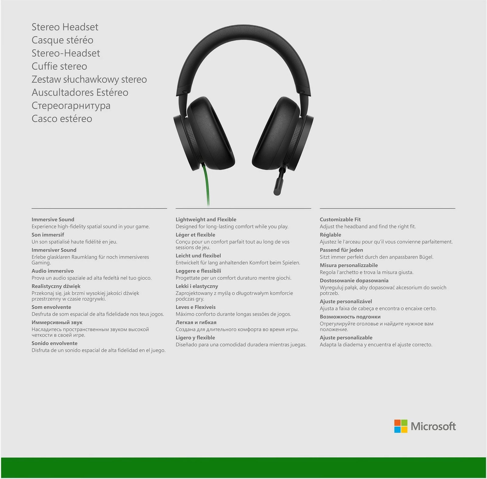 Kufje Microsoft Xbox Stereo, Wired, Gaming, 740 g, të zeza