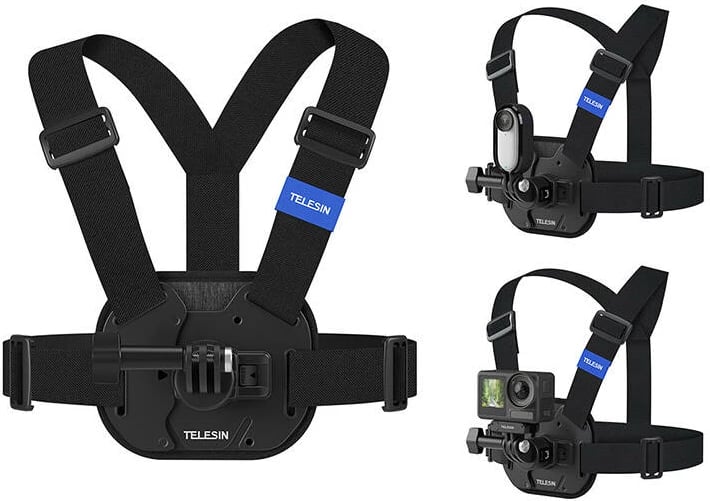 Mbajtës gjoksi për kamera sportive Telesin S2-CGP-02-OL, i zi